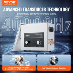 6L Ultrasonic Cleaner with Heater Timer & Basket, Professional Digital Sonic Cavitation Machine, 180W Cleaning Machine for Watch Instruments, Glasses, Coin, Metal Parts, Tool