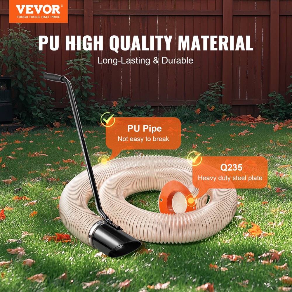 4.3In x 13.1ft 4in Diameter Wood Chipper Shredder Mulcher Leaf Vacuum Kit