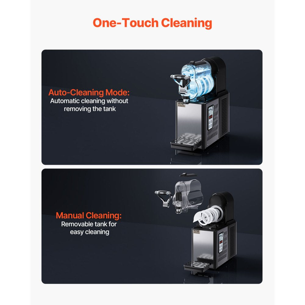 Commercial Slushy Machine, 3L Single Bowl Slush Drink Maker, 330W Frozen Drink Machine with Temperature Preservation, Stainless Steel Home Slush Frozen Drink Machine Automatic Clean, Black
