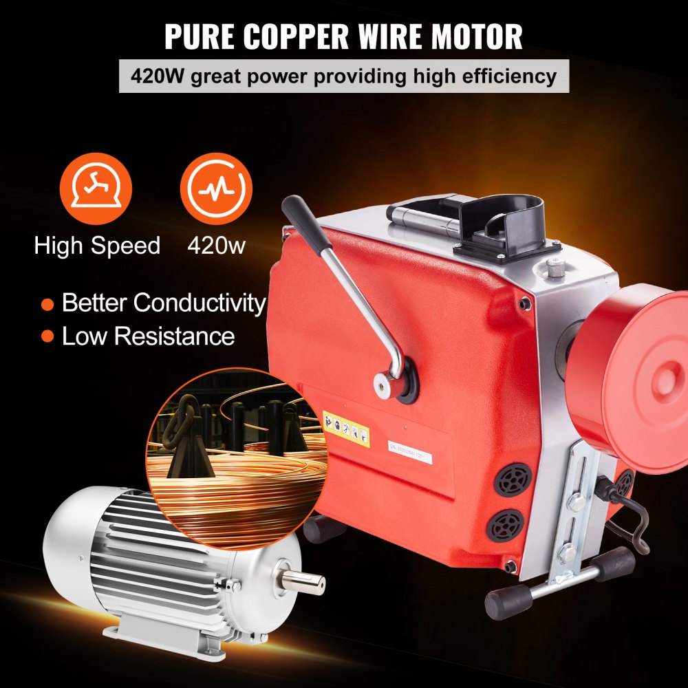 Bostome 120FT drain cleaner machine with 420W motor and manual feed for effective clog removal.