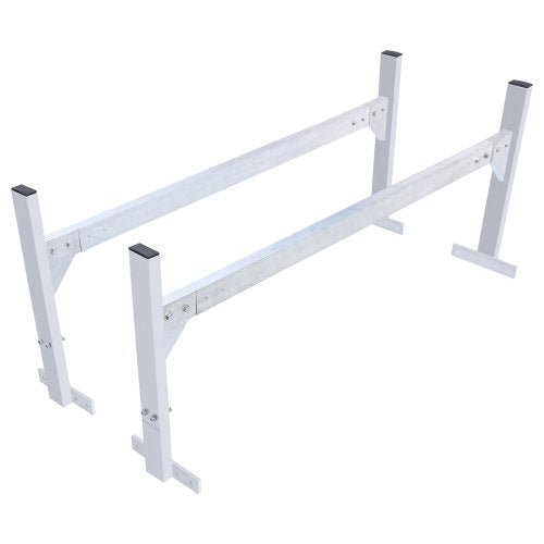 Van Roof Ladder Rack, 2 Bars Aluminum Alloy Roof Ladder Racks, 400 LBS Capacity Rain-Gutter Van Roof Rack, Adjustable Length 51.2" to 81.1", Van Ladder Rack for Van, Cargo, Trailer