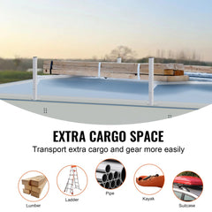 Van Roof Ladder Rack, 2 Bars Aluminum Alloy Roof Ladder Racks, 400 LBS Capacity Rain-Gutter Van Roof Rack, Adjustable Length 51.2" to 81.1", Van Ladder Rack for Van, Cargo, Trailer
