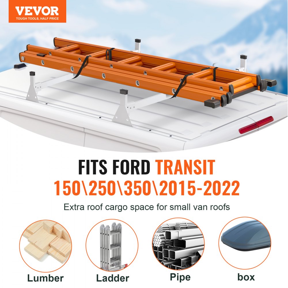 Trailer Ladder Rack Van Roof Rack for Ford Transit 150, 250, 350, 2015-2022