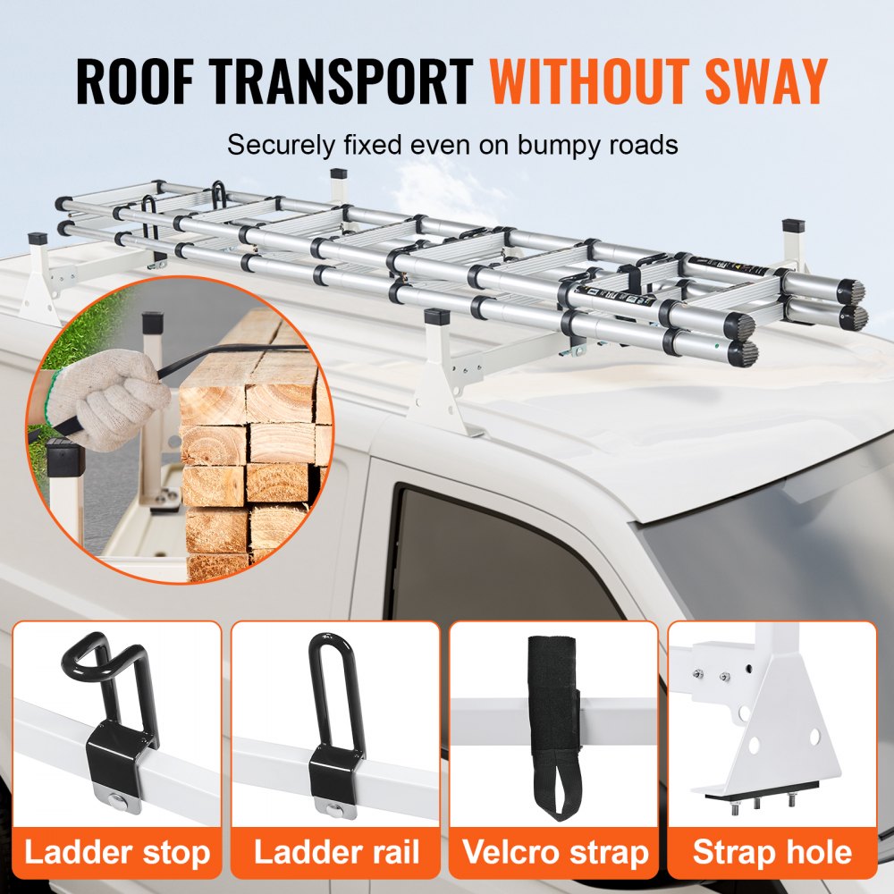 Trailer Ladder Rack Van Roof Rack for Ford Transit 150, 250, 350, 2015-2022