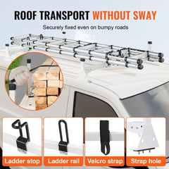 Trailer Ladder Rack Van Roof Rack for Ford Transit 150, 250, 350, 2015-2022