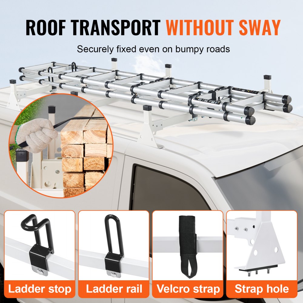 Trailer Ladder Rack Van Roof Rack for Ford Transit 150, 250, 350, 2015-2022