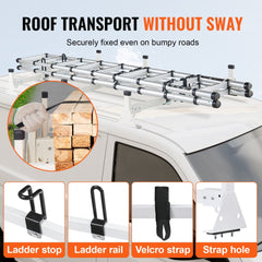 Trailer Ladder Rack Van Roof Rack for Ford Transit 150, 250, 350, 2015-2022