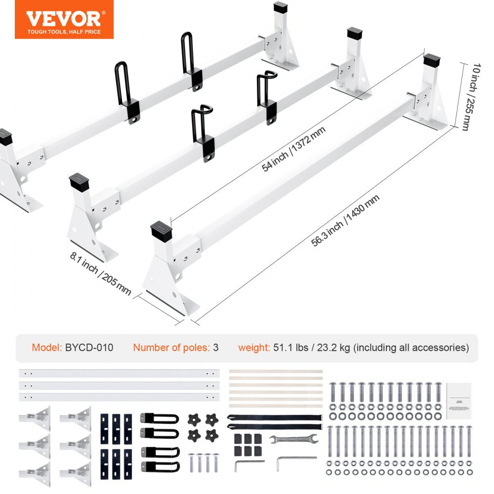 Trailer Ladder Rack Van Roof Rack for Ford Transit 150, 250, 350, 2015-2022