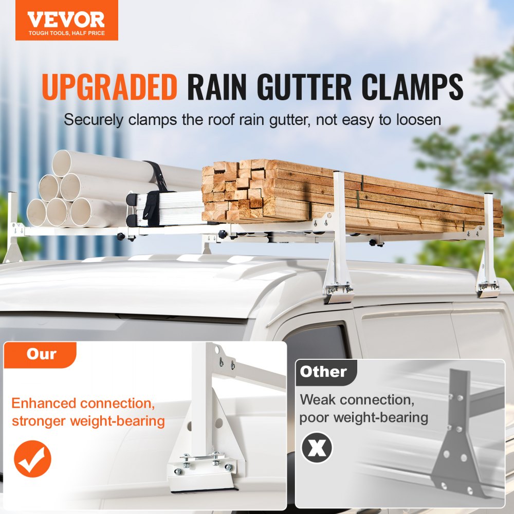 Trailer Ladder Rack Van Roof Ladder Rack 600 lbs 56.7-63 inch Adjustable