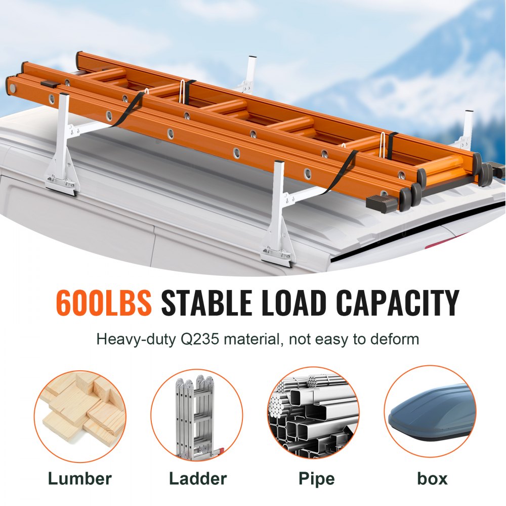 Trailer Ladder Rack Van Roof Ladder Rack 600 lbs 56.7-63 inch Adjustable