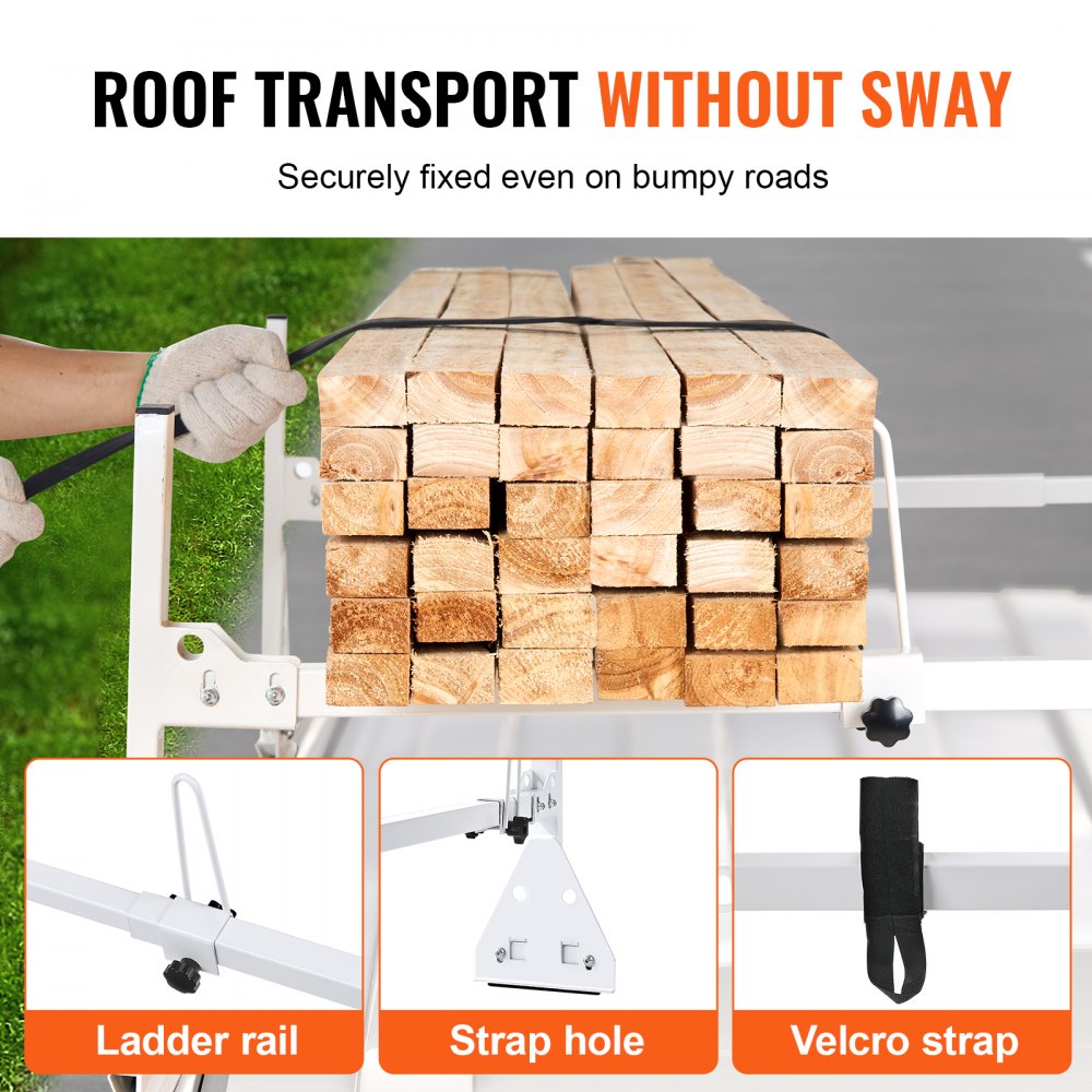 Trailer Ladder Rack Van Roof Ladder Rack 600 lbs 56.7-63 inch Adjustable