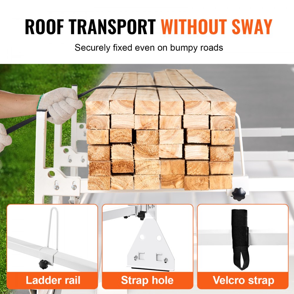 Trailer Ladder Rack Van Roof Ladder Rack 800 lbs 56.7-63 inch Adjustable