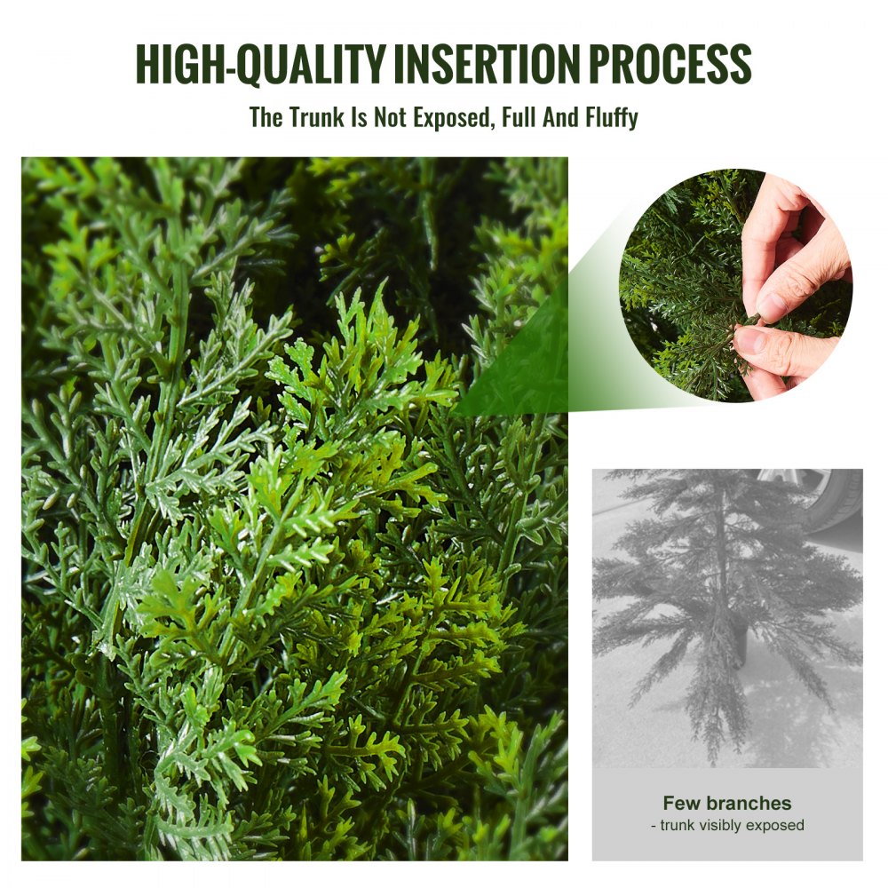 2 Pack 4` Artificial Cedar Topiary Tree Faux Plant UV Decor In/Outdoor