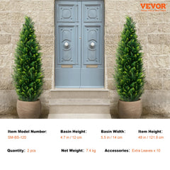 2 Pack 4` Artificial Cedar Topiary Tree Faux Plant UV Decor In/Outdoor