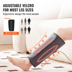 Leg Massager with Heat, Air Compression Calf Massager with 3 Modes & 3 Intensities, 2 Heating Levels, Calf Wraps Massager with Handheld Controller for Leg Circulation and Swelling Pain Relief