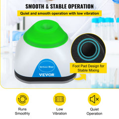 Vortex Mixer, 3000RPM Mini Vortex Mixer Shaker, Touch Function Scientific Lab Vortex Shaker, Mix Up to 50ML, 6mm Orbital Diameter for Test Tube, Tattoo Ink, Nail Polish, Eyelash Adhesives, Paint