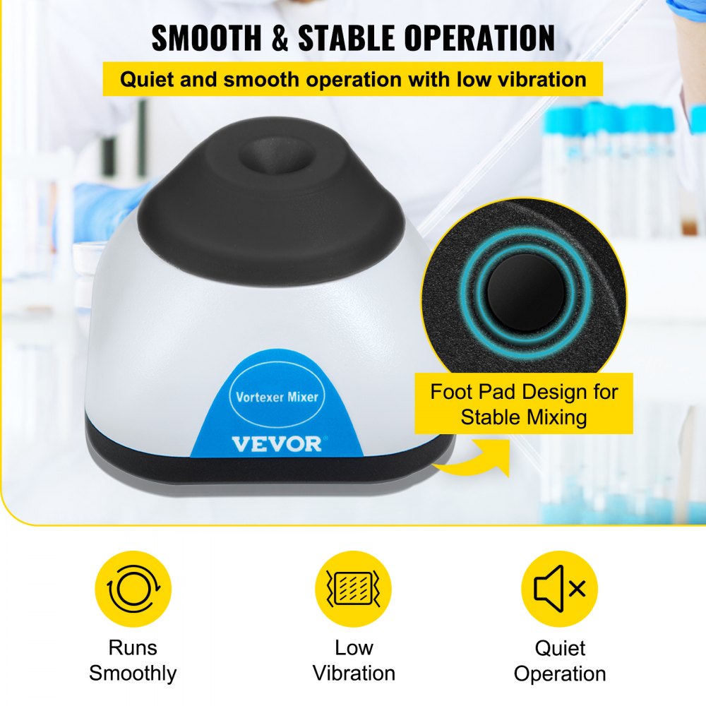 Vortex Mixer, 3000RPM Mini Vortex Mixer Shaker, Touch Function Scientific Lab Vortex Shaker, Mix Up to 50ML, 6mm Orbital Diameter for Test Tube, Tattoo Ink, Nail Polish, Eyelash Adhesives, Paint
