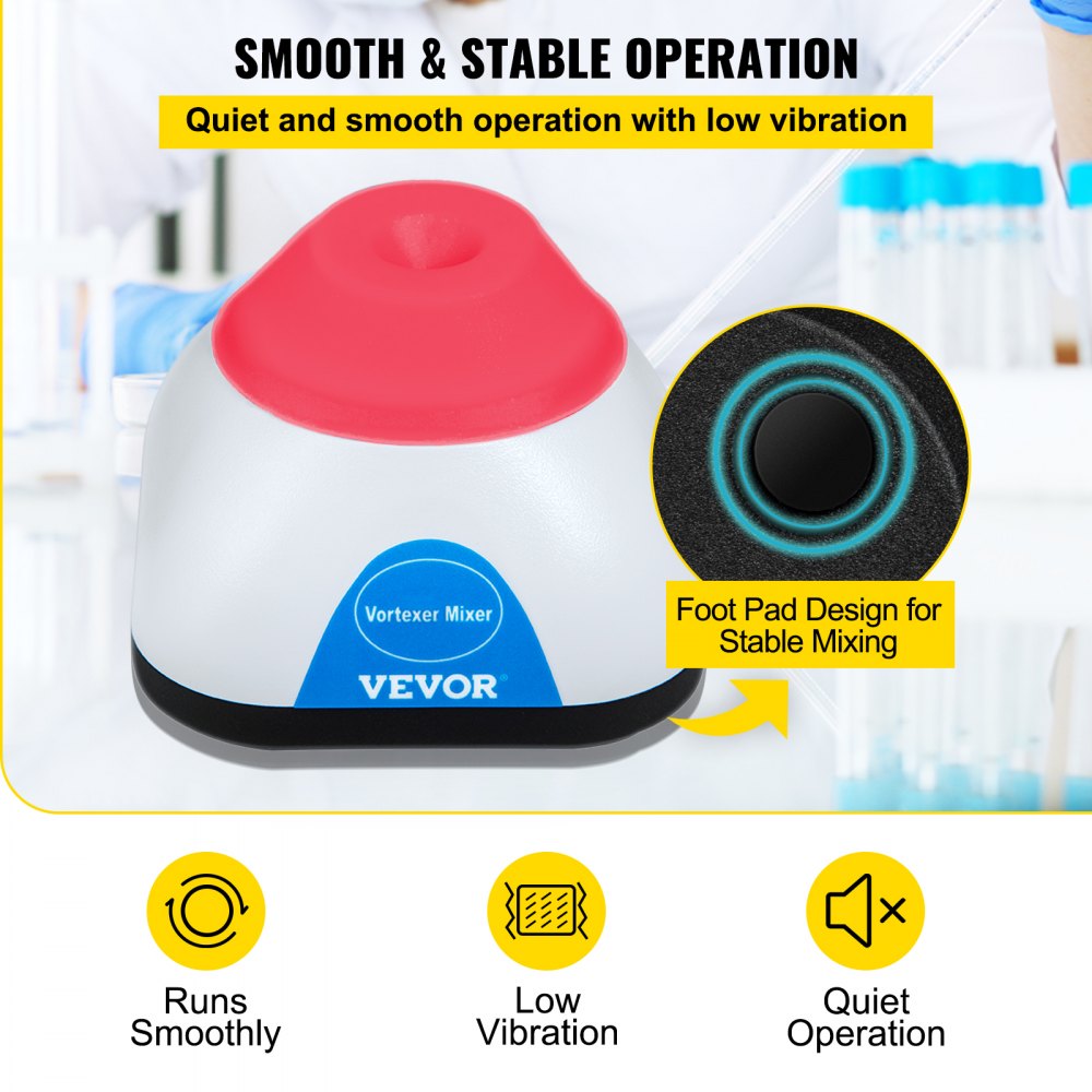 Vortex Mixer, 3000RPM Mini Vortex Mixer Shaker, Touch Function Scientific Lab Vortex Shaker, Mix Up to 50ML, 6mm Orbital Diameter for Test Tube, Tattoo Ink, Nail Polish, Eyelash Adhesives, Paint