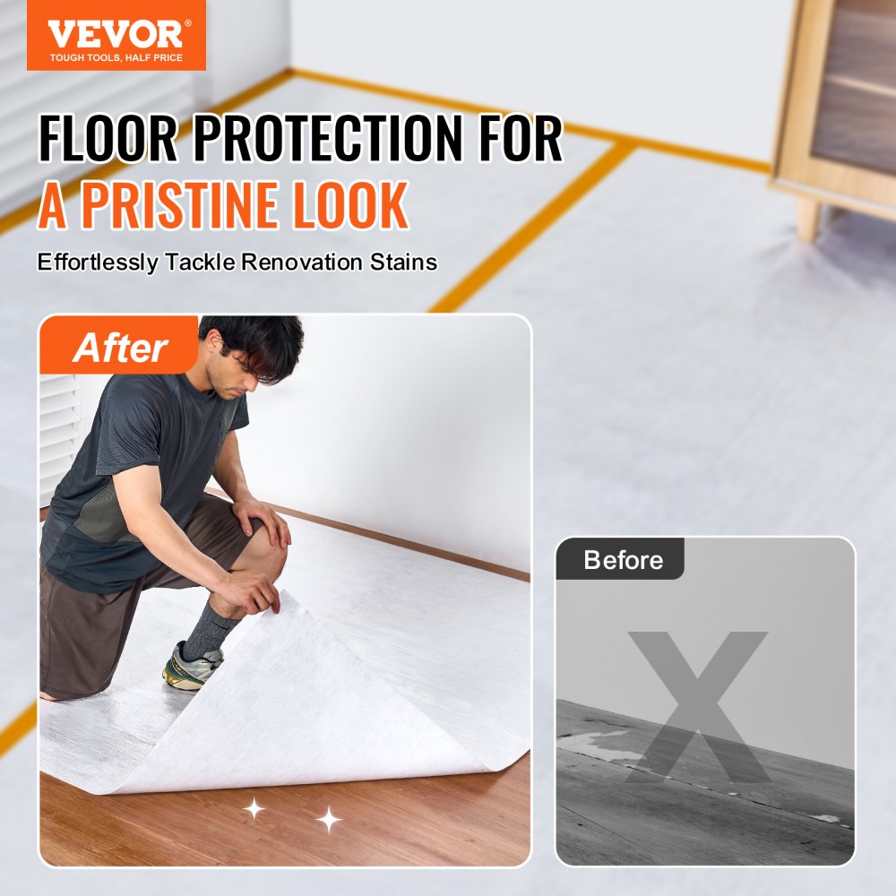 Bostome Carpet Protection Film roll, 39 inches wide and 100 feet long, with a fiber fabric design.