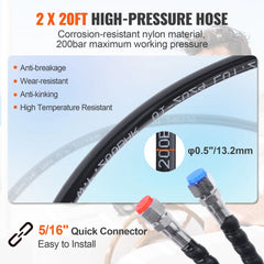 150HP Hydraulic Outboard Steering Kit Boat Marine System, Built-in Two-Way Lock Cylinder, 150HP Pump and High-Strength Nylon Hose for Single Station, Single-Engine use