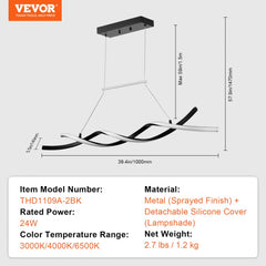 Modern Chandelier Light Fixtures Dimmable LED Pendant Light Remote Control