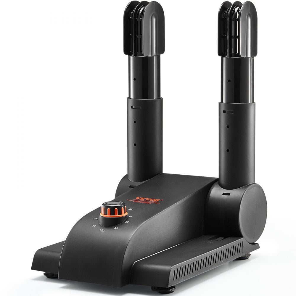 180° Foldable 2-Tube Shoe Dryer Boot Dryer with Heat Blower Black & Orange,Ultra Silent, Quick Drying for Work Boots, Ski Boots, Sneakers, Gloves, Hats, Helmets