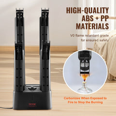 Detachable 4 Tubes Shoe Dryer with Heat Blower & Timer Black & Orange,Ultra Silent, Quick Drying for Work Boots, Ski Boots, Sneakers, Gloves, Hats, Helmets