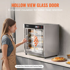 Hot Box Food Warmer 4-Tier Concession Warming Cabinet with Water Tray for Pizza