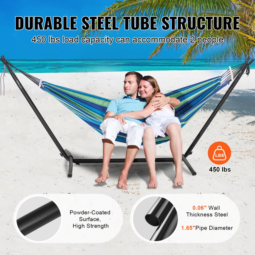Steel Hammock Stand 450 lbs Hammock Frame Fits 10-13 ft Hammocks Portable