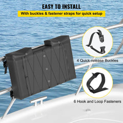 T-Top Storage Bag, for 6 Type II Life Jackets, w/ a Boat Trash Bag, 600D Oxford Fabric Life Vests Storage Bag for Most T-Top Boats, Bimini Tops and Pontoon Tops (Life Jackets not Included)