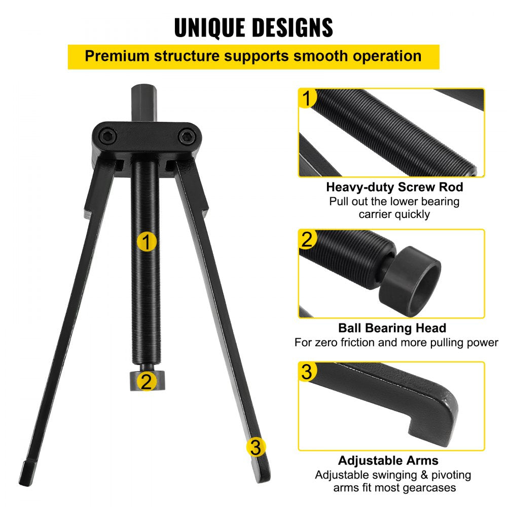 Lower Bearing Carrier Puller, Compatible with Yamaha, Johnson, Evinrude, Honda, Mercury, Robust Steel Marine Lower Bearing Puller with Adjustable Arms, Works for Lower Carrier Bearing Removing