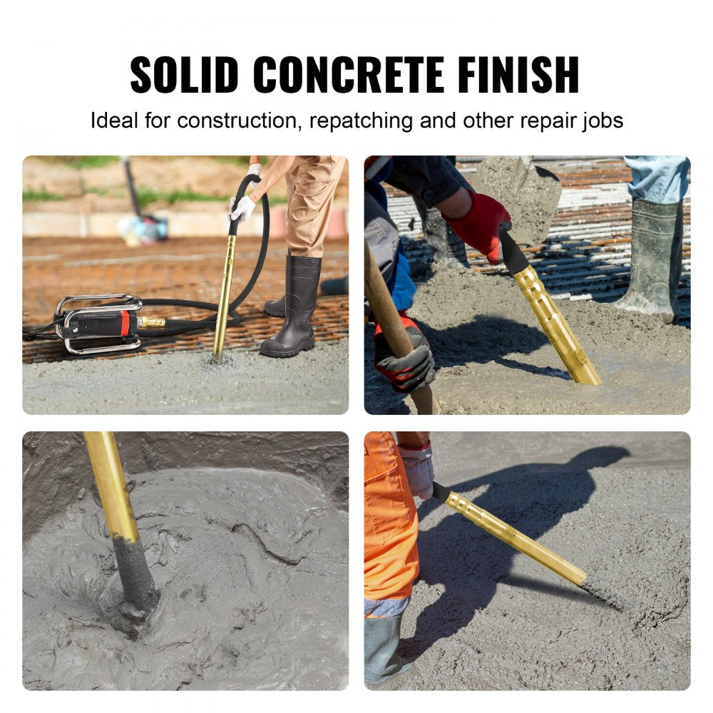 Bostome Electric Concrete Vibrator with 1500W motor and 14.75ft flexible shaft.