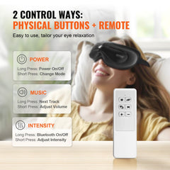 Eye Massager with Heat & Remote Eye Care Device 5 Modes Bluetooth Music