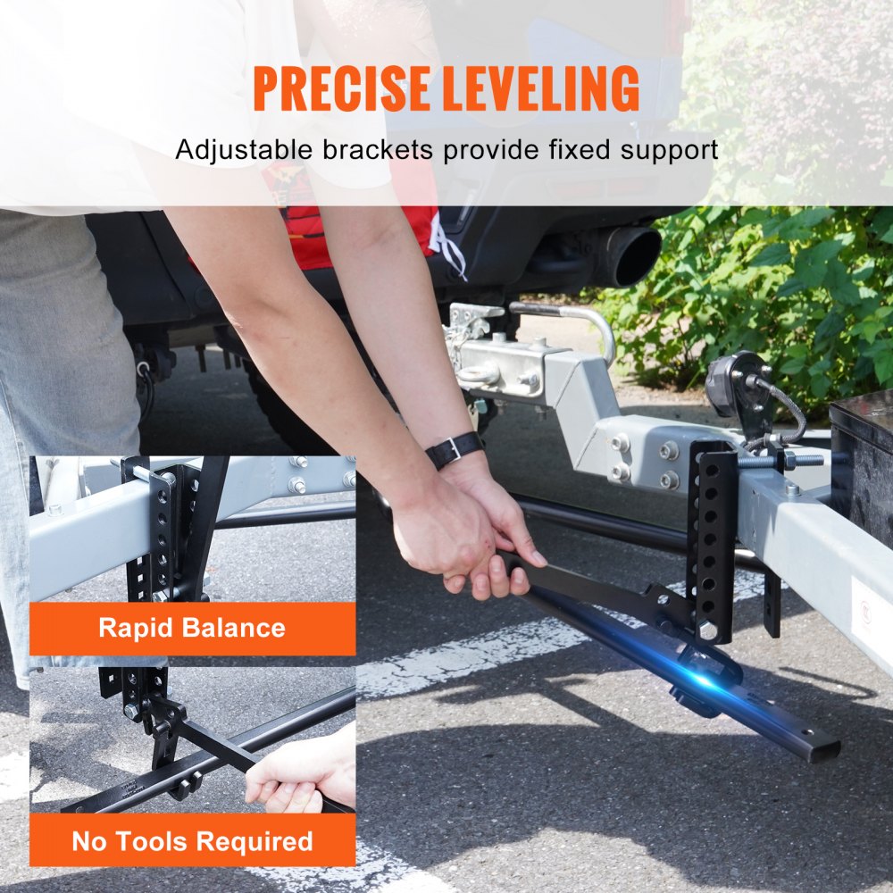 Weight Distribution Hitch, 1,500 lbs Weight Distributing Hitches Kit with Sway Control for Trailer, 2-In Solid Steel Shank, 2-5/16 in Alloy Steel Ball, Powder Coated Load Leveling Hitch, Black