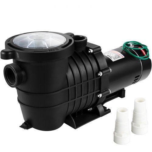 Swimming Pool Pump 1HP, Dual Voltage 110V 220V, 5544GPH, Powerful Pump for Above Ground Pool Water Circulation, with Strainer Basket, 2pcs 1-1/2`` NPT Connectors Tested to UL Standards