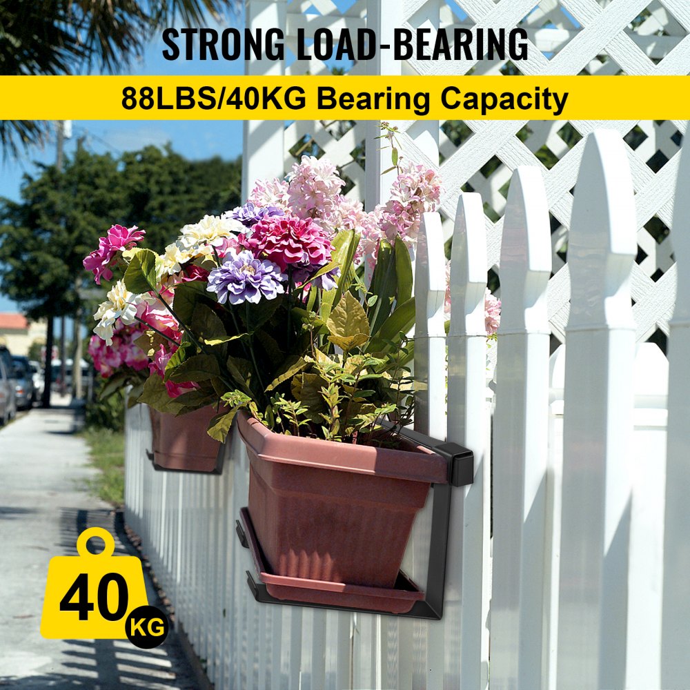 Window Box Brackets 88lbs Planter Box Brackets 35.4 x 7.8 x 5.9 in Black Planter Mounting Bracket Iron Material Black Window Box Hanger Bracket for Flower Box Durable Window Box Holder