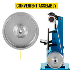 6-inch anodized aluminum drive wheel with 5/8-inch bore for 2x72-inch belt grinder.