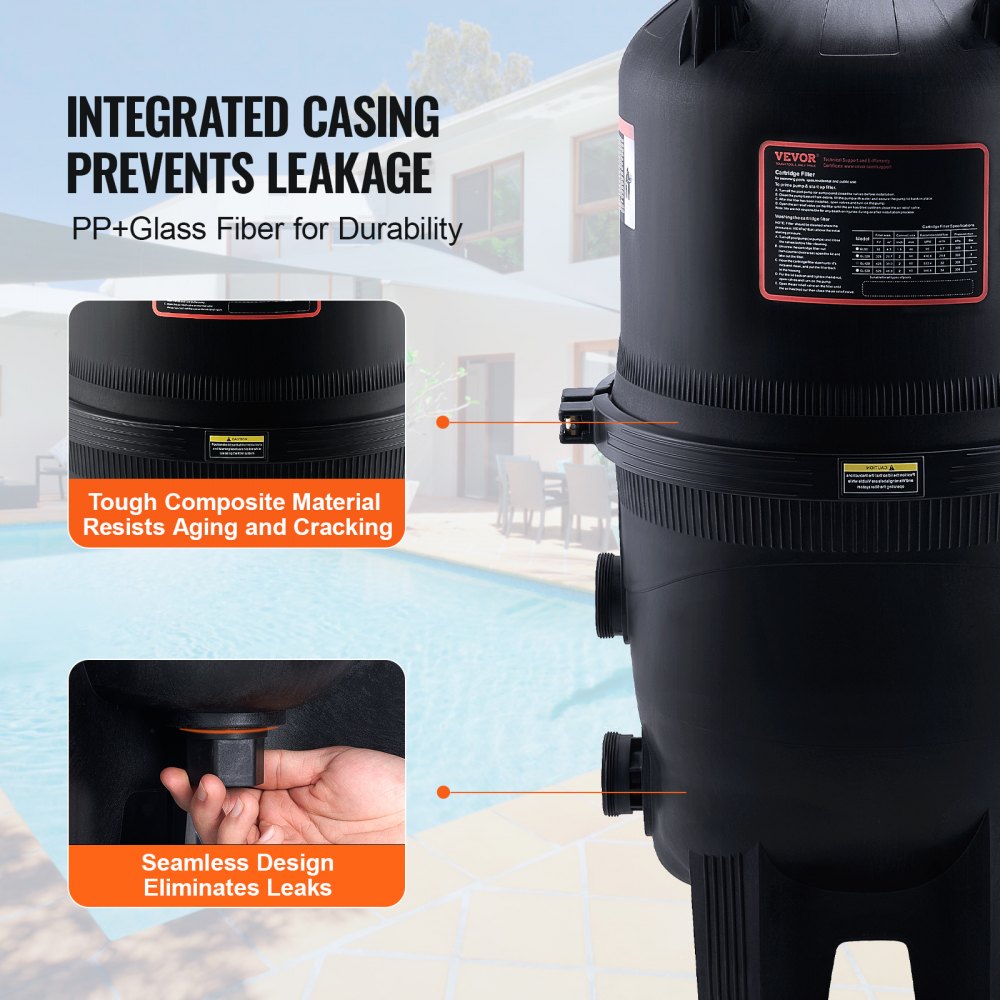 Cartridge Pool Filter, 325Sq. Ft Filter Area Inground Pool Filter, Above Ground Swimming Pool Filtration Filter System with Upgrade Filter &Leak-proof, for Hot Tubs, Spa, Inflatable Pool
