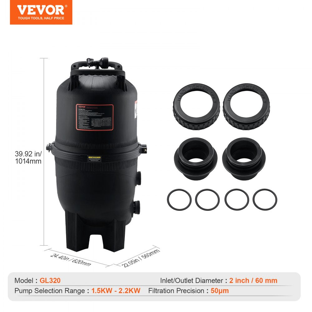 Cartridge Pool Filter, 325Sq. Ft Filter Area Inground Pool Filter, Above Ground Swimming Pool Filtration Filter System with Upgrade Filter &Leak-proof, for Hot Tubs, Spa, Inflatable Pool