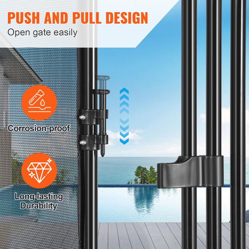 Pool Fence Gate 4 x 2.5 FT Removable Inground Pool Gate for Kids Security