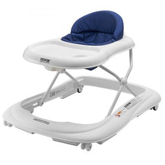 Baby Walker, Foldable Baby Walkers with 3-Level Adjustable Height, Rolling Toddler Walker and Activity Center with Wheels & Feeding Tray, Anti-Rollover Activity Helper for Boy Girl 6-12 Months
