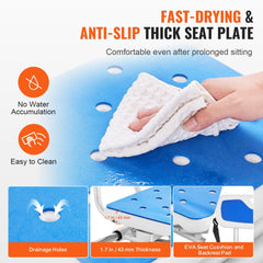 Sliding Tub Transfer Bench Shower Chair with 360 Degree Swivel Seat 400LBS