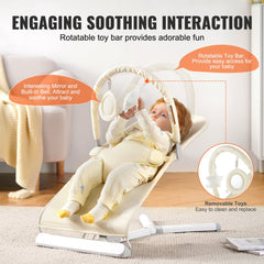 Baby Bouncer Folding Bouncer Seat Chair for Babies 0-9 Months with Toy Bar