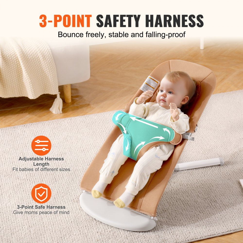 Baby Bouncer Folding Bouncer Seat Chair for Babies with 2 Reclining Angles