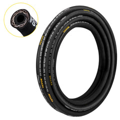 Bostome 3/8" x 50ft hydraulic hose with 2-wire braid, rated for 4800 PSI, in rubber material.