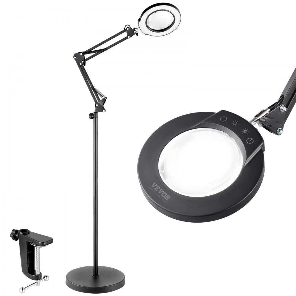 5X Floor Magnifying Glass with Light and Stand LED 5 Color Modes 3-in-1