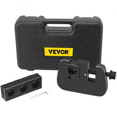 Manual A/C hose crimper kit with four dies and a black carrying case by Vevor.