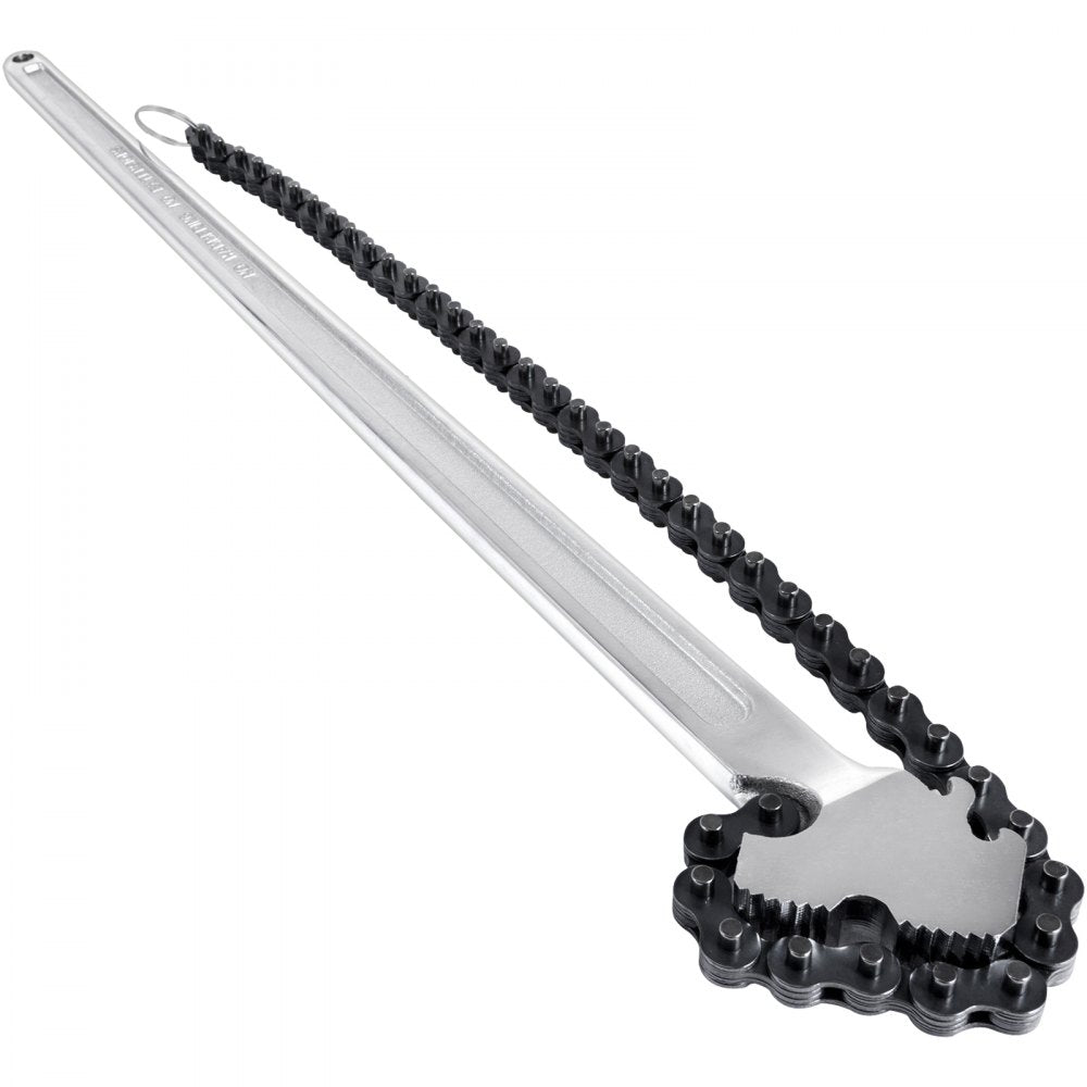 24inch Chain Wrench Carbon Steel Chain Pipe Wrench Heavy Duty 6.7inch Diameter Capacity Chain Strap Filter Wrench