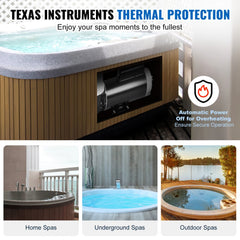 Bostome 2-speed hot tub spa pump with 56-frame design and 2-inch port for efficient circulation.