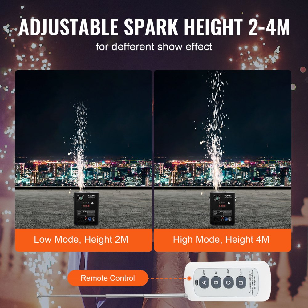Cold Spark Firework Machine 500W 6.6-13ft Stage DJ Wedding Event Party